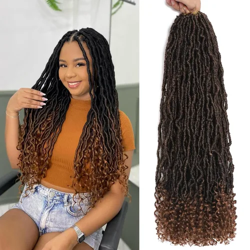 Vista 24 de Extensiones de cabello de ganchillo de 12 pulgadas de pelo sintético de ganchillo 1B, extensiones de cabello de ganchillo suaves