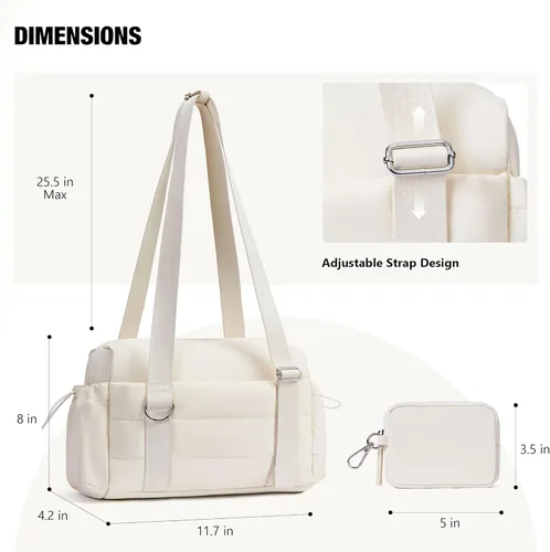 Vista 5 de ROULENS Bolsa pequeña de gimnasio para mujer, juego de 2 mini bolsas de gimnasio con compartimento húmedo y billetera para monedas, bolsa