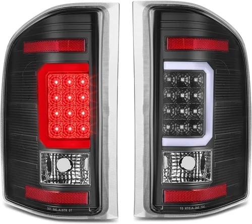 DNA MOTORING TL-CSIL07-LED-3D-BK-CL Conjunto de Luz Trasera LED 3D Lado del Conductor y Pasajero [Compatible con 07-14 Chevy Silverado 1500 2500 HD