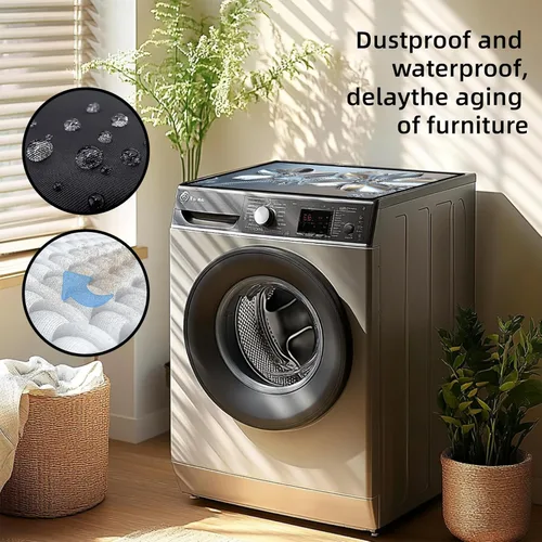 Vista 7 de Tapete antideslizante para cubierta superior para lavadora y secadora, almohadilla protectora a prueba de polvo con múltiples diseños de patrones