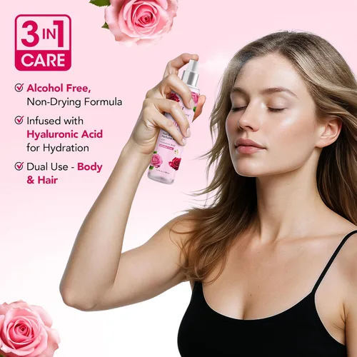 Vista 4 de Botanic Hearth British Rose - Perfume para el cabello y niebla corporal, desodorante para el cabello de larga duración, aroma corporal para mujeres