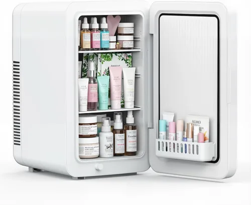 Vista 8 de advwin Mini refrigerador de 22L para dormitorio, 30 latas, refrigeradores compactos portátiles con alimentación CA/CC para el cuidado de la piel