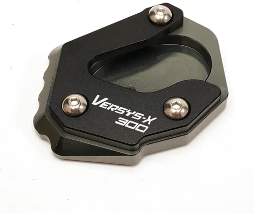 Vista 3 de WilsEm Soporte de pie de motocicleta para Kawasaki para Versys-X 300 para Versys X 300 250 2017-2019 2020 2021 Soporte lateral ampliado placa