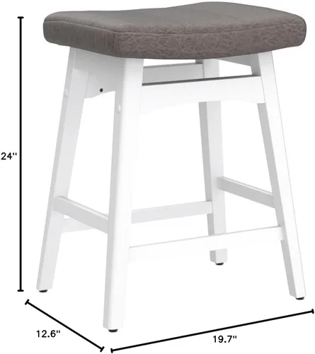 Vista 80 de Sophia & William Taburete de bar de altura de mostrador para isla de cocina, taburetes de mostrador de 24 pulgadas con patas de madera, asiento