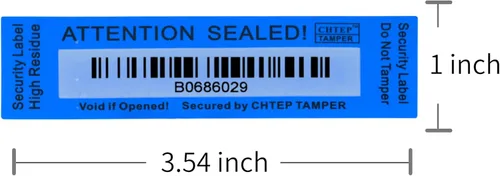 Vista 4 de ChtepTamper - 100 calcomanías de seguridad de transferencia total a prueba de manipulaciones, ideales para envío de mercancías, intercambio
