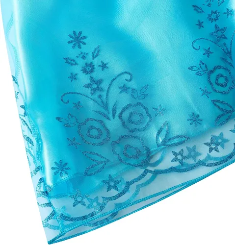 Vista 8 de Aoiviss Disfraz de princesa Elsa para niñas vestido de Frozen para Halloween cumpleaños cosplay