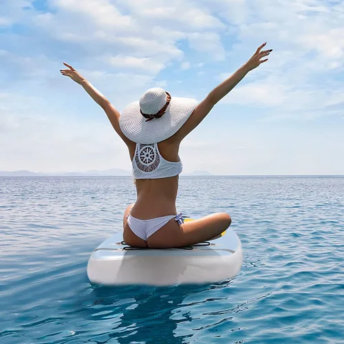 Vista 9 de ANCHEER Tabla de remo inflable con accesorios de sup premium y bolsa de transporte, paleta ajustable, correa de bobina, bomba de mano para jóvenes