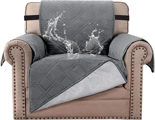 Vista 30 de H.VERSAILTEX Funda de sofá 100% impermeable, lavable, antideslizante, para 3 cojines, protector de muebles para mascotas, fundas de sofá