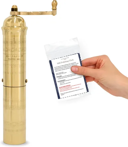 Vista 11 de Alexander Home - El molinillo griego original de sal, 8 pulgadas de alto, molinillo europeo de cobre con manivela, molinillo manual y recargable