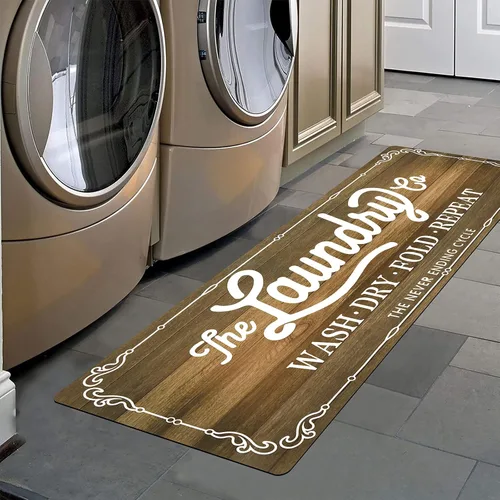 Vista 11 de Pauwer - Alfombra de cocina estilo granja, 20"X48", beige, antideslizante, lavable, hecha a máquina