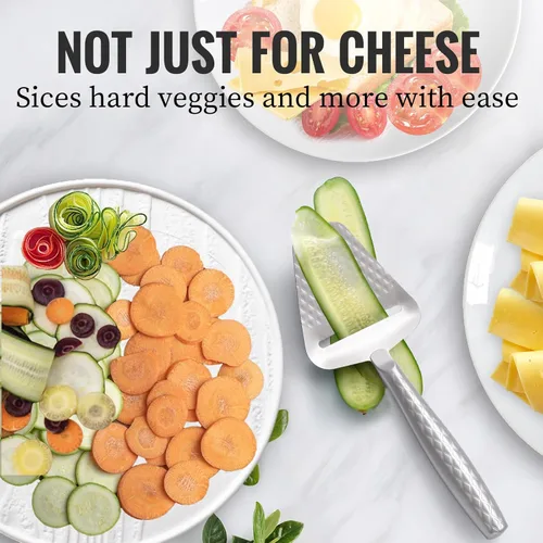 Vista 6 de Cortador de queso de acero inoxidable - Rebanar sin esfuerzo para todos los quesos - Cortador de queso de mano premium - Plano de queso para queso