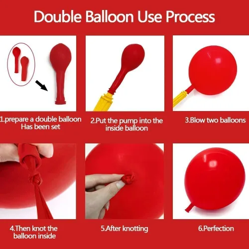 Vista 7 de Kit de arco de globos rojo, azul y negro, doble relleno, rojo rubí mate, perla, arena, blanco, azul marino, azul real, dorado, guirnalda de globos