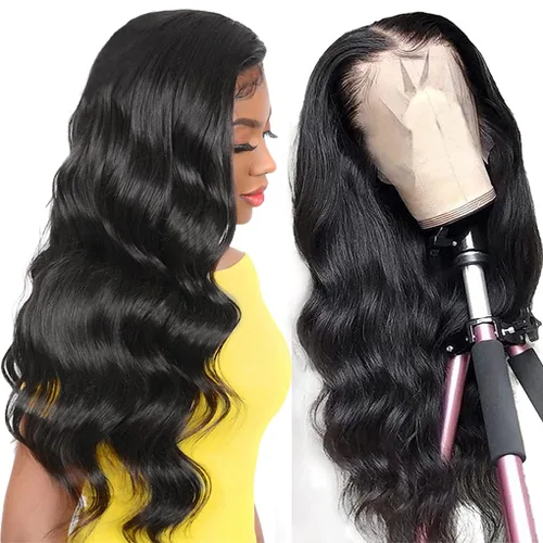 Vista 6 de Wear and Go - Pelucas sin pegamento, pelucas de encaje frontal de cabello humano precortadas con cabello de bebé, pelucas de encaje frontal de 13 x