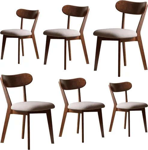 Vista 18 de Silla de comedor para cocina y comedor, silla moderna de madera de roble maciza con respaldo ergonómico curvo, roble norteamericano de grado FA