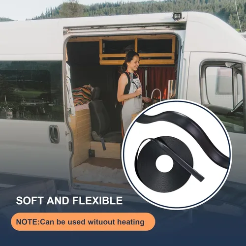 Vista 6 de Ecmln Moldura de vinilo resistente para caravana, moldura exterior de 1 pulgada, vinilo resistente a los rayos UV, accesorios para caravanas (negro)