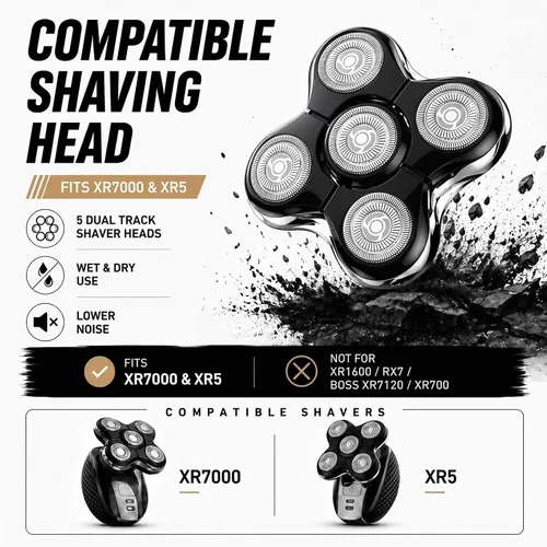 Vista 3 de Hojas de repuesto para afeitadora de cabeza Pro compatibles con Remington Balder Pro, modelo XR7000, afeitado eléctrico de precisión para hombres