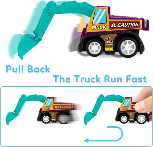 Vista 7 de ThinkMax Kit de arena para niños, arena de 3 libras, 6 mini camiones de construcción, juguetes, letreros, moldes de castillo, herramientas, caja