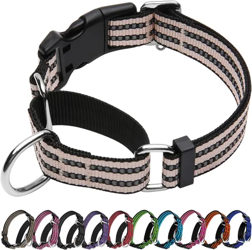 Vista 39 de Martingale - Collar para perro, collar reflectante ajustable de nailon con hebilla de liberación rápida (verde manzana, talla S)