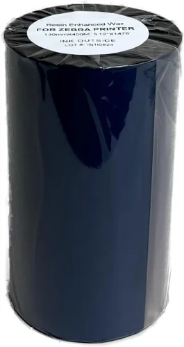 Vista 10 de Wolfbarco 1 Roll 1.57" x 1476' (40mm x 450m) Premium Resin Enhanced Wax Thermal Transfer Ribbon 1" Core, Coated Side Out for Zebra Printers