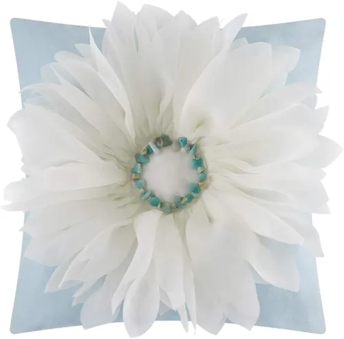 Vista 11 de OiseauVoler Almohada decorativa hecha a mano de lujo, cojín redondo de flores 3D con inserto para sofá, dormitorio, decoración del hogar, 12