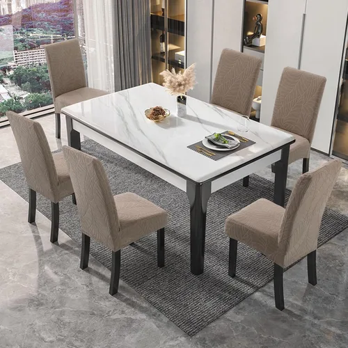 Vista 6 de Genina - Fundas impermeables para sillas de comedor, fundas elásticas de Jacquard, extraíbles y lavables, protector de silla para cocina, hotel