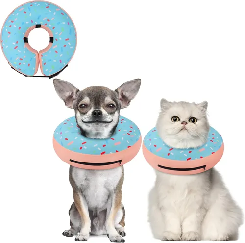 Vista 45 de Supet Collar Inflable de Cono para Perros Grandes, Medianos y Pequeños, Collar de Cono Suave para Perros y Gatos, ECollar de Cuello en Forma de Dona