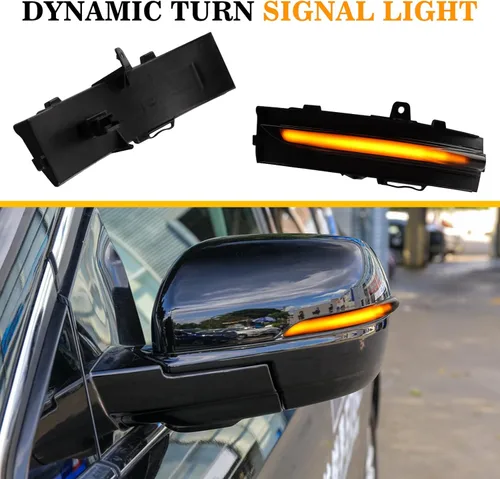 Vista 6 de [2 piezas] Luces de señal de giro secuenciales de espejo lateral para Ford Edge 2015 2016 2017 2018 lente ahumada ensamblada FT4B13B382AA