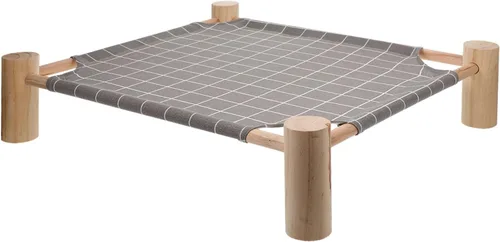 INOOMP Raised Dog Bed with Wooden Rack Portable Outdoor Pet Bed Detachable Washable Cover for Small Dogs and Cats Four-Season Use