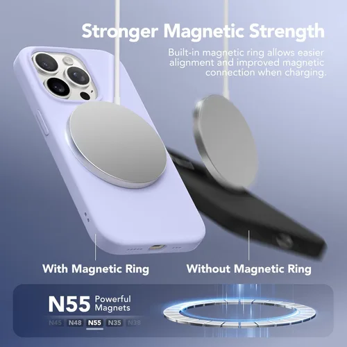 Vista 1711 de GONEZ Funda magnética para iPhone 14, compatible con Magsafe, con protector de pantalla + protector de cámara, forro de microfibra antiarañazos