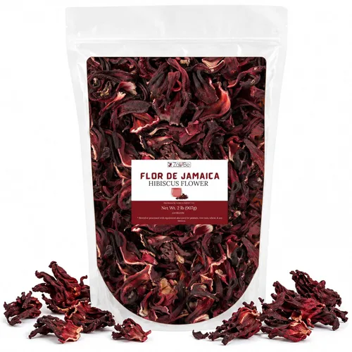 Vista 9 de ZAVBE Té de Hibisco 4oz Flor de Hibisco Seca Perfecta para Té de Hibisco en Hojas Sueltas, Flor de Jamaica, Cortada y Tamizada Envasada en Bolsa