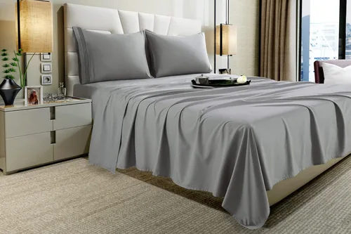 Vista 3 de Vacco King Sheet Set - Luxury Hotel 1800 Series 4-Piece Bedding Sheets & Pillowcases - Ultra Soft Breathable & Cooling Bed Sheets - Deep Pocket