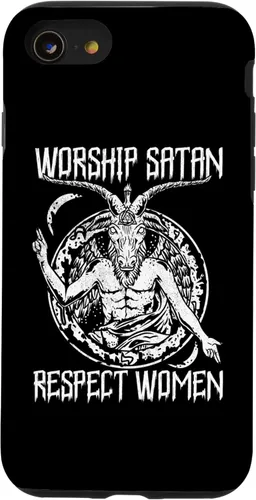 Vista 18 de Worship Satan Respect Women I Satanic Goat Head Case for iPhone 16