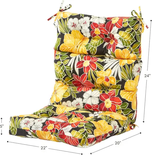 Vista 7 de Greendale Home Fashions Aloha - Cojín para silla de respaldo alto para exteriores de 44 x 22 pulgadas