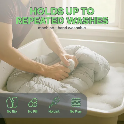 Vista 4 de Sacred Thread Edredón reversible – Poliéster y rayón derivado del relleno de edredón de bambú, para todas las estaciones, relleno alternativo al