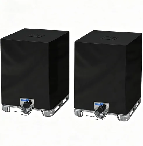 Vista 13 de NEVERLAND Funda para IBC Tote 275 Galones, 420D Cubierta para Tanque de Agua, Negra, Protector Solar para Tote, Resistente al Agua, Compatible