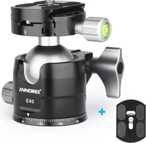 Vista 8 de Cabeza de bola de trípode de perfil bajo, cabeza de bola INNOREL panorámica de metal CNC de 360 ° con placa de liberación rápida universal Arca