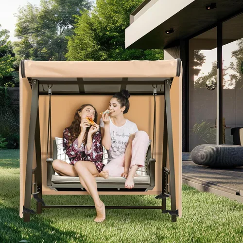 Vista 7 de Fundas para Columpios de Exterior para Columpio de Patio de 2 Asientos, 65" L x 50" P x 66" A, Funda para Columpio de 2 Asientos Impermeable, Funda
