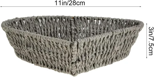 Vista 7 de Cabilock Cesta de papel negra de 150 libras, ideal para cocina, sala de estar, restaurante, cafetería, picnic al aire libre, arreglo floral, bandeja