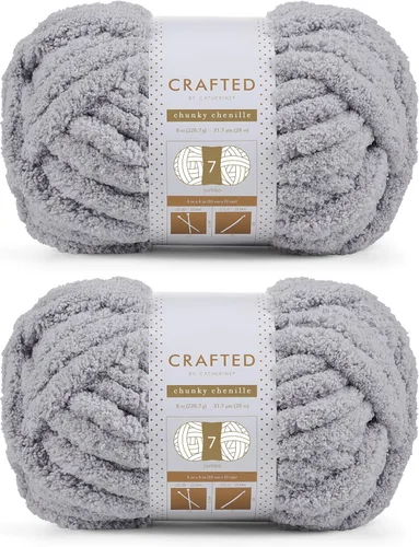 Vista 50 de Crafted By Catherine Hilo de Chenille Grueso - Paquete de 2 (8 oz / 227 g, 31.7 Yardas Cada Madeja), Beige, Calibre 7 Jumbo