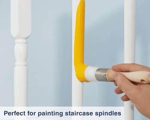 Vista 4 de Zibra Pincel redondo para superficies curvas y detalles ornamentados, 1 pulgada, blanco, grado profesional