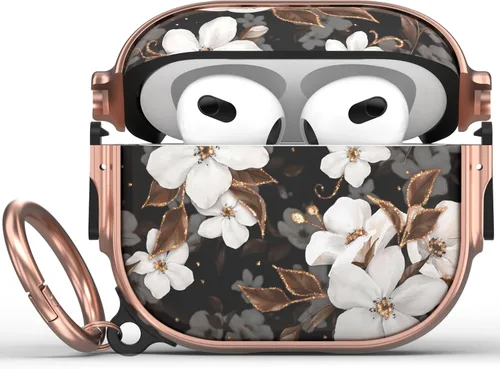 Maxjoy Funda para AirPods 3 con cerradura, funda protectora rígida de 3ª generación para AirPod de 3ª generación para mujeres y hombres con llavero