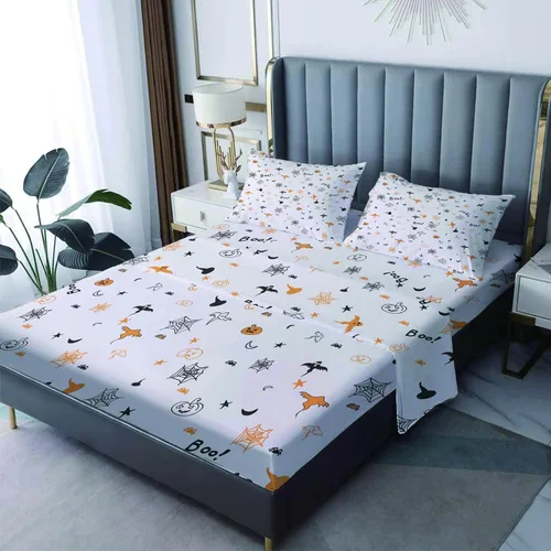 Vista 8 de Generic Juego de sábanas y fundas de almohada estampadas de 3 piezas para niños y niñas, tamaño individual, sábana bajera ajustable de microfibra
