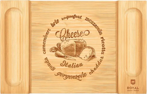 Vista 8 de ROYAL CRAFT WOOD Tabla grande de quesos y charcutería – Tabla grande de queso de bambú – Bandeja para servir – Regalos de inauguración de la casa