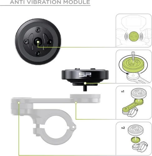Vista 6 de SP CONNECT Moto Bundle II con módulo antivibraciones SPC+ Compatible con iPhone 11 Pro/XS/X Soporte de teléfono para motocicleta Soporte