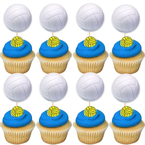 Vista 16 de 36 piezas de decoración de cupcakes de baloncesto con temática deportiva de estrella para base, temática deportiva, baby shower, jugadores