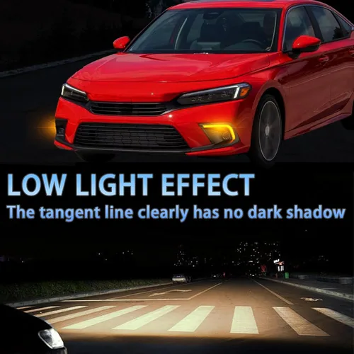 Vista 3 de Switchback Luz LED Antiniebla Frontal Blanca/Ámbar de Circulación Diurna con Función de Luz de Señal de Giro LED Dinámica Secuencial Compatible