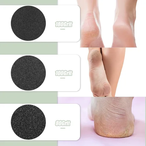 Vista 3 de Maitys 120 discos de papel de lija reemplazables con punta de 2 dedos de repuesto, discos de repuesto de papel de lija para lima eléctrica de pies