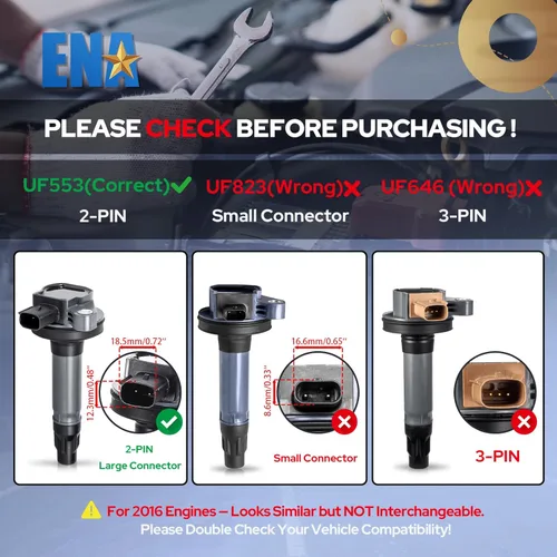 Vista 4 de ENA Juego de 6 bobinas de encendido para 3.5 3.7 V6 compatibles con Ford Mazda Edge Explorer F150 Taurus Flex Lincoln MKZ MKS MKX CX9 2007 2008 2009