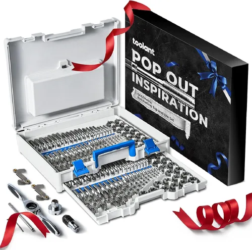 Vista 8 de toolant Juego de llaves y troqueles profesionales, grifos nitrurados HSS con diseño progresivo de 3 piezas para agujeros ciegos, kit de herramientas