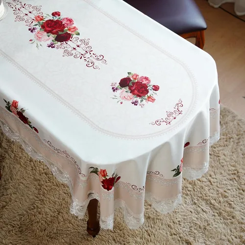 Vista 15 de SUTAVIA Mantel de Mesa Bordado con Encaje, Cubierta de Mesa Rectangular Estilo Granja, Mantel de Macramé Clásico Oblongo con Decoración Floral